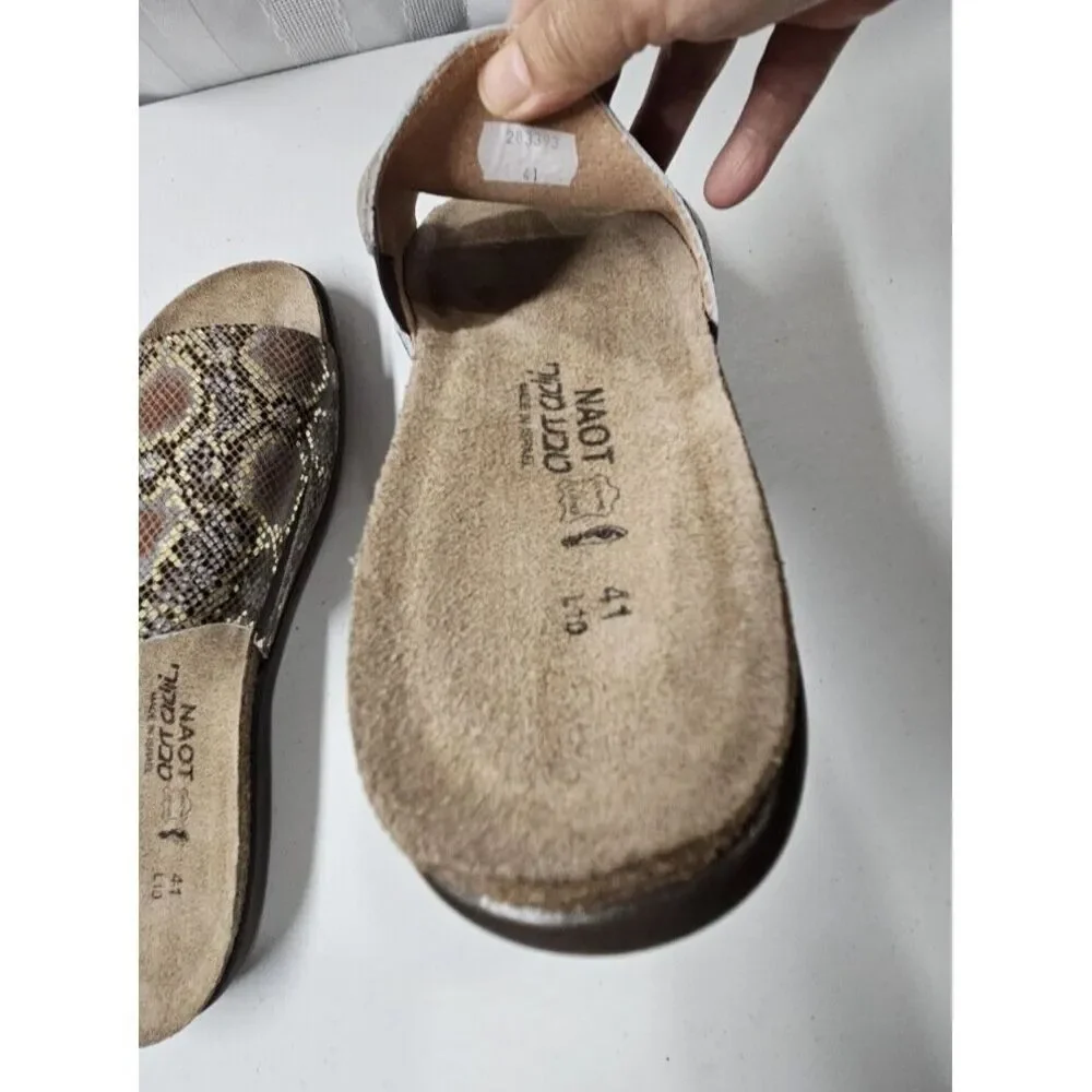 NAOT ‎ Women's Skylar Slide Sandal Golden Python Leather 41/L10